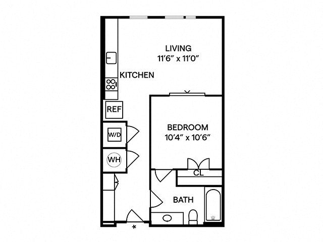One Bedroom - Affordable floor plan